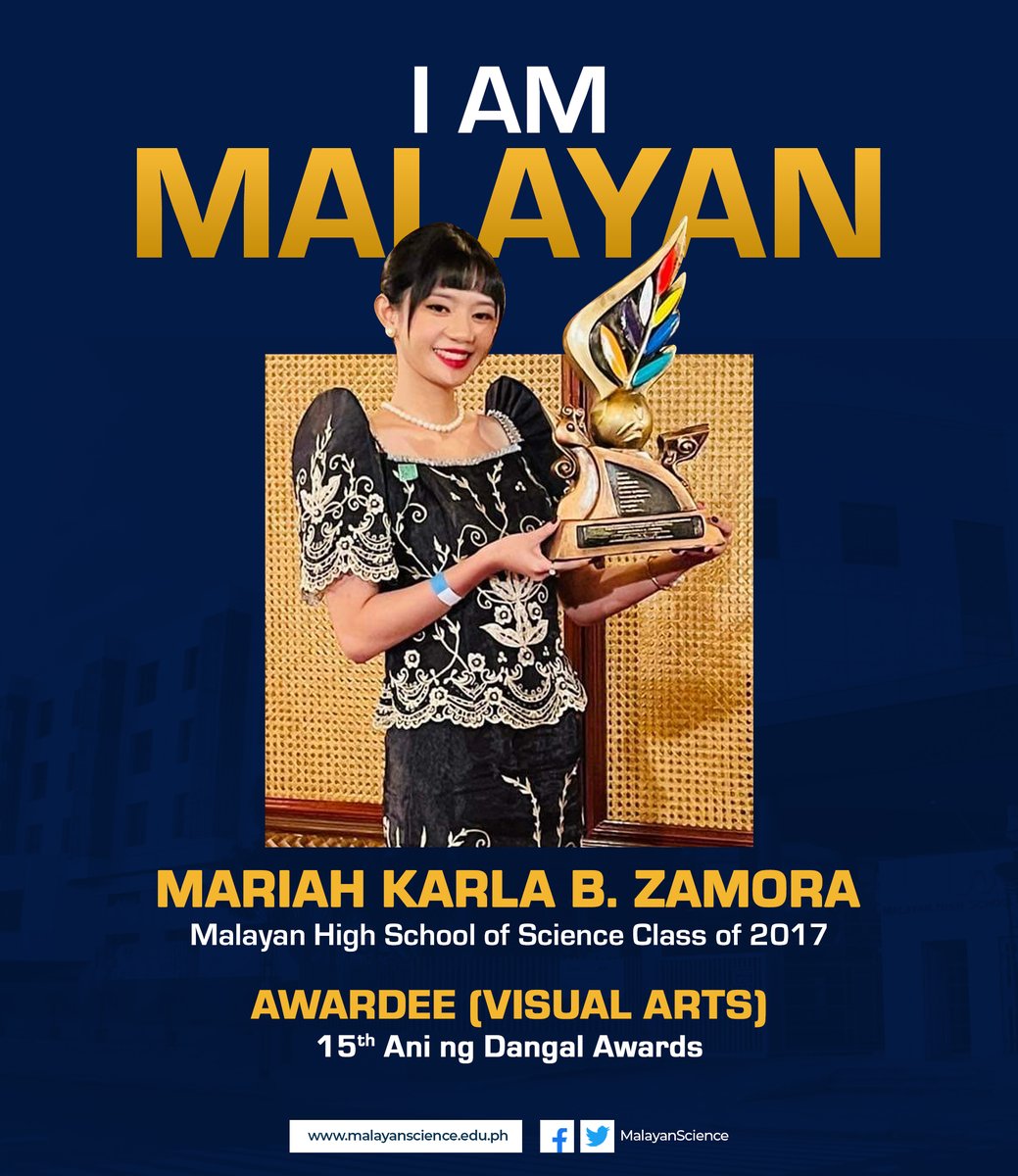 MalayanScience's tweet image. The Malayan Science community sends its warmest greetings to its alumna Mariah Karla B. Zamora, as she bagged the Ani ng Dangal Award for Visual Arts from the National Commission for Culture and the Arts. Congratulations, Mariah! #MalayanExcellence #ProudMalayan