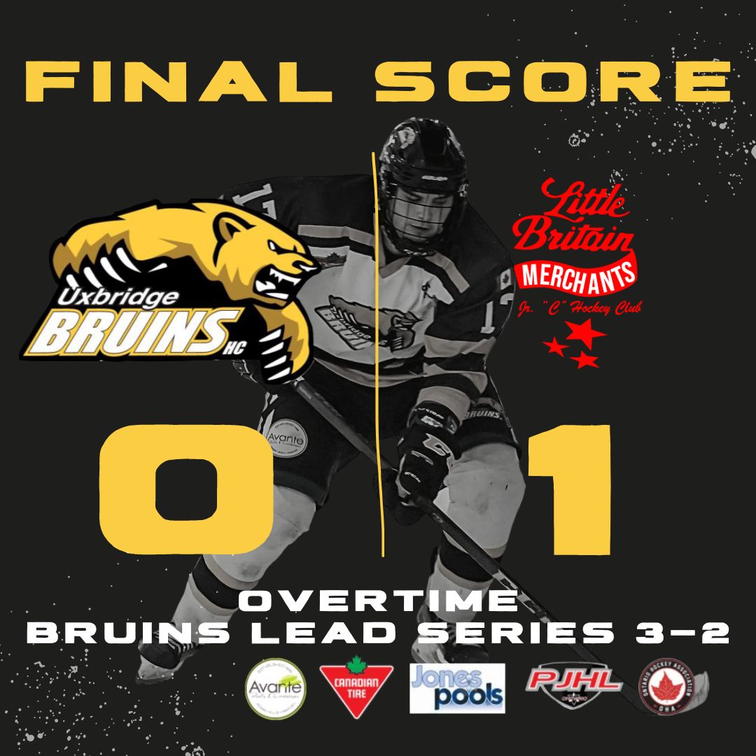 See you Saturday!
The Merchants eked out a 1-0 overtime win in Game 5 at the Bear Den tonight to set the stage for Game 6 at 7:30 p.m. on Saturday night in Little Britain.