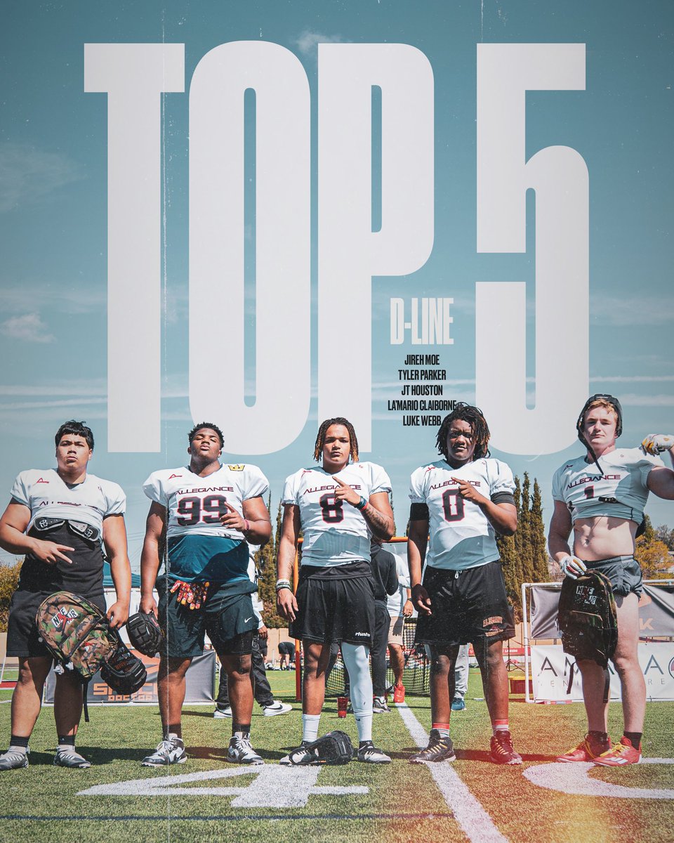AllegianceArch's tweet photo. 🔴⚫️🔴⚫️🔴

MVPs ⏩Top 5 OL⏩ Top 5 DL

A great camp with some top talent in SoCal🔥
•
Just a small local event doing big things 🤷🏽‍♂️

@waiakea @JNIEL8 
@ShockDoctor 
@jerseymikes https://t.co/WVEjZHtE0i