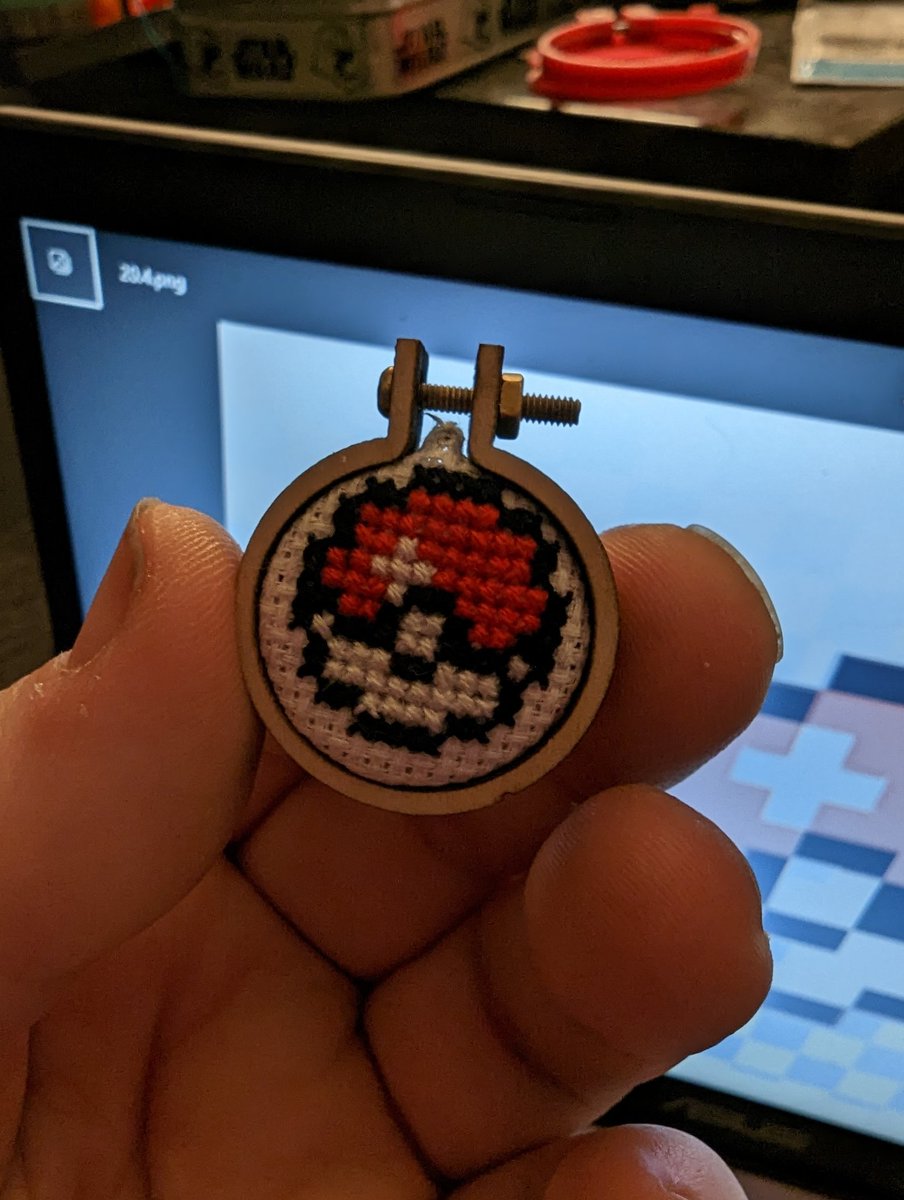 theshyfox's tweet photo. Made some tiny cross stitches. #crossstitch #Pokemon https://t.co/BnTgYqX7Oy
