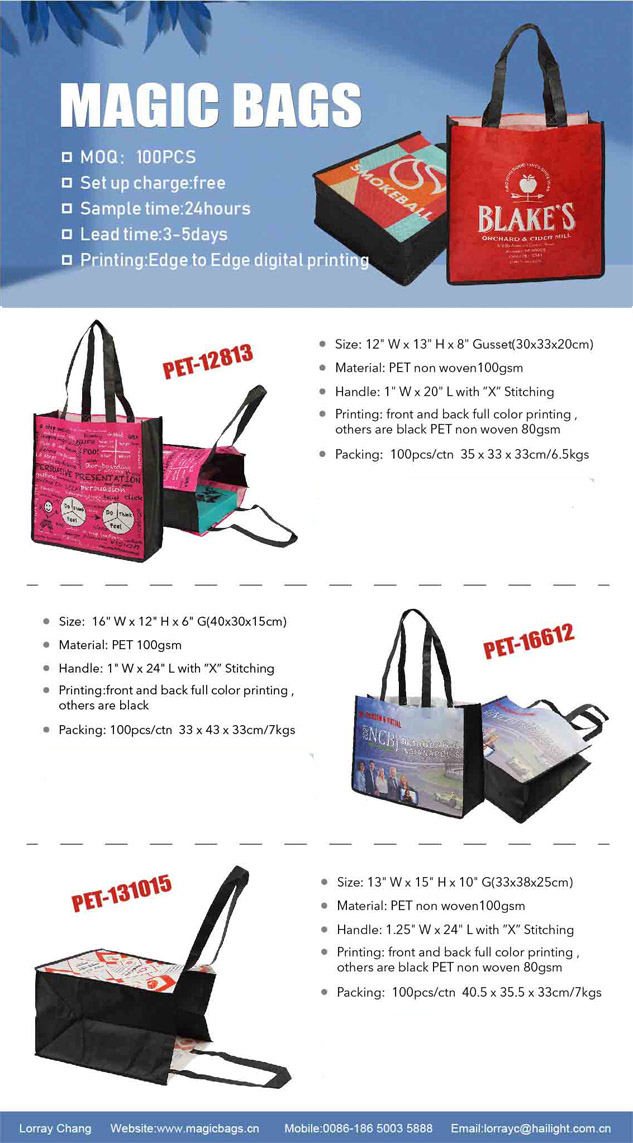 Looking for high-quality shopping bags that can help you carry your belongings in style? Look no further! Our custom-designed PET bags with full-color printing that will make you stand out from the crowd.  #PETBags #CustomDesign #FastShipping #StandOutFromTheCrowd #HotSellers
