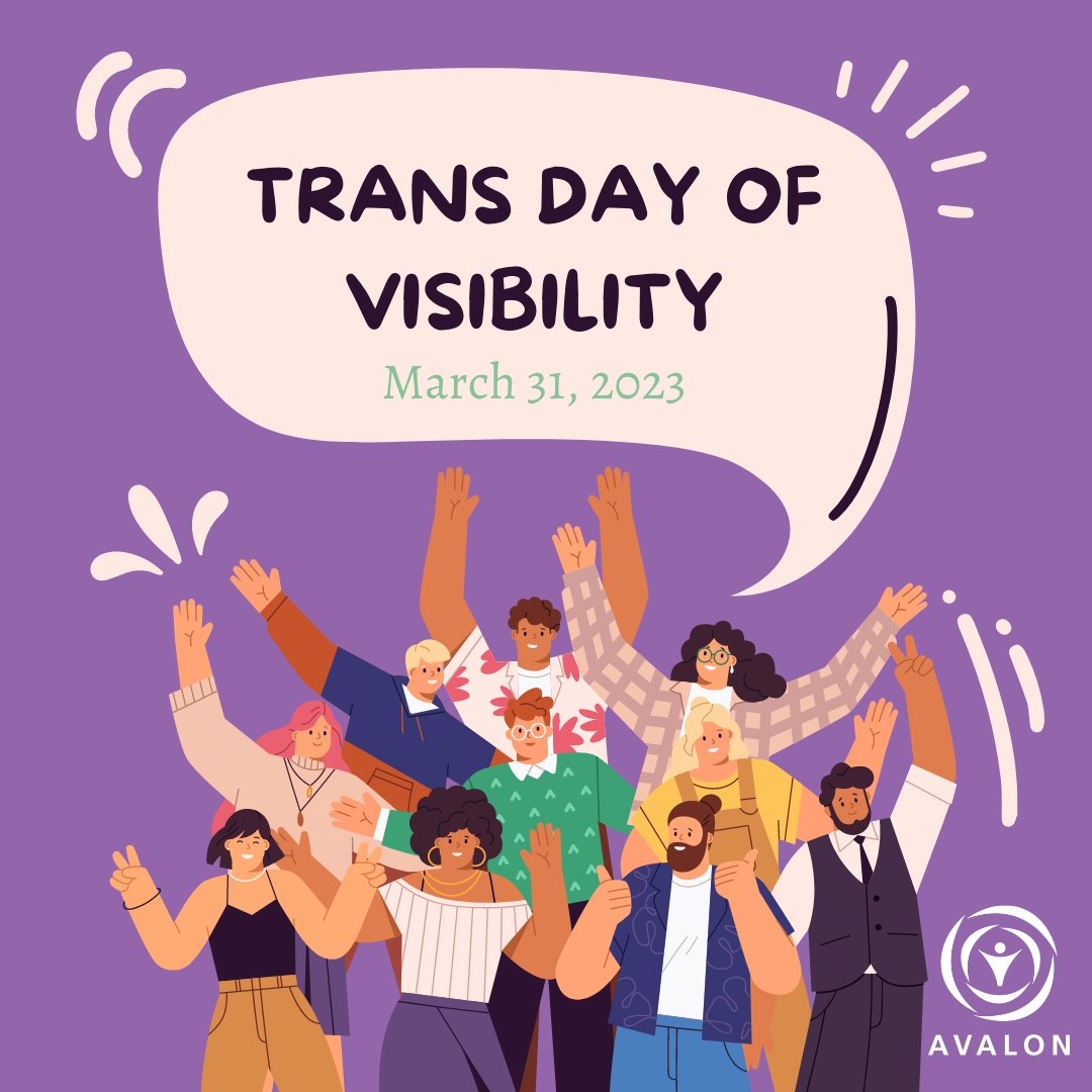 CentreAvalon's tweet photo. Trans Day of Visibility, March 31st, is dedicated to celebrating trans people and raising awareness of discrimination faced by transgender people. worldwide.https://t.co/YH4cpw5Nvi https://t.co/IyxYqafpTT