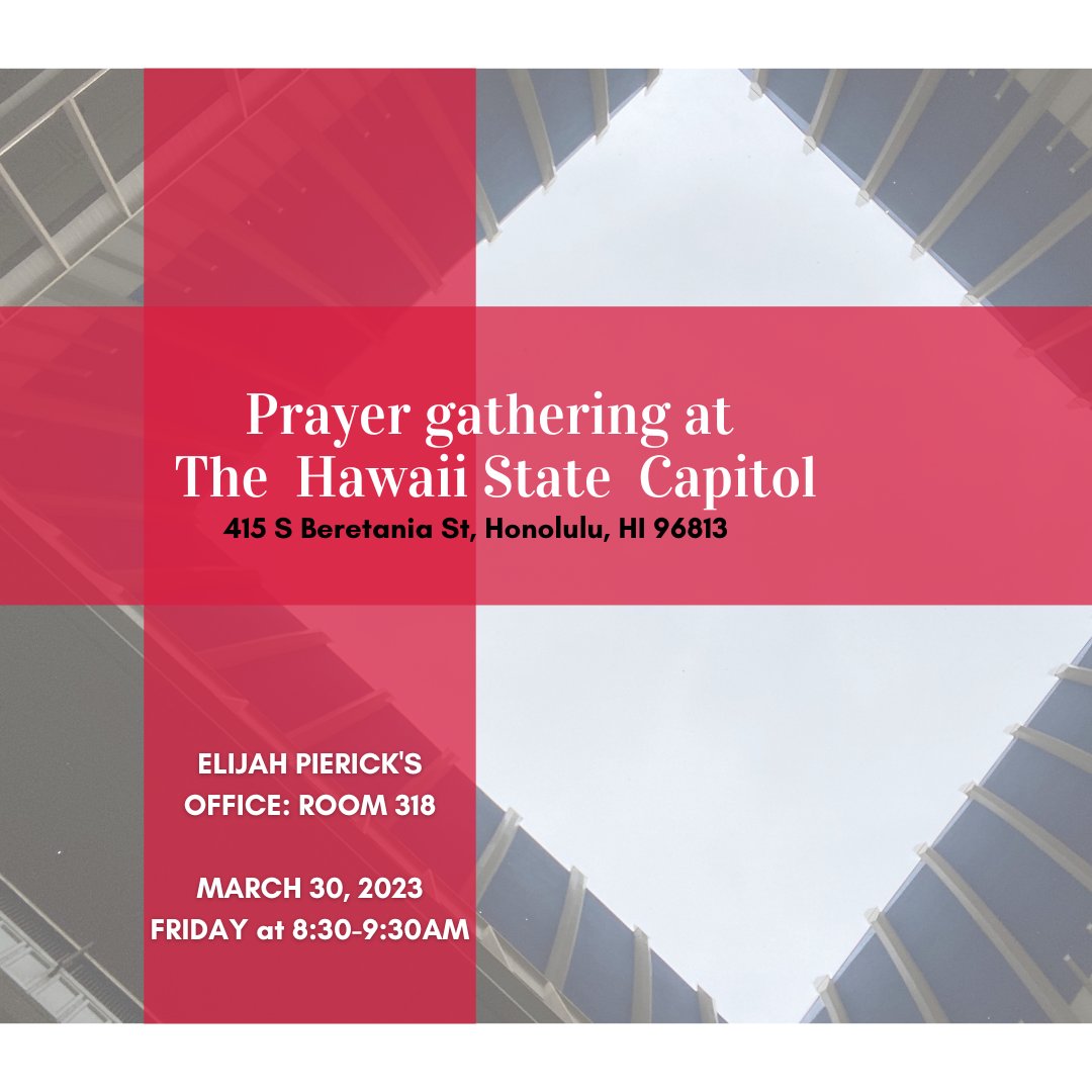 THIS FRIDAY AT THE HAWAII STATE CAPITOL! All are welcomed to gather in prayer in the name of Jesus. See you there! 😌📖
.
🏷️: #PublicServant #Wethepeople #HawaiiFirst #WeThePeople #BibleStudy #Christian #Church #Jesussaves #Freedom #PrayforHawaii #strongfoundation
#Alohakeakua