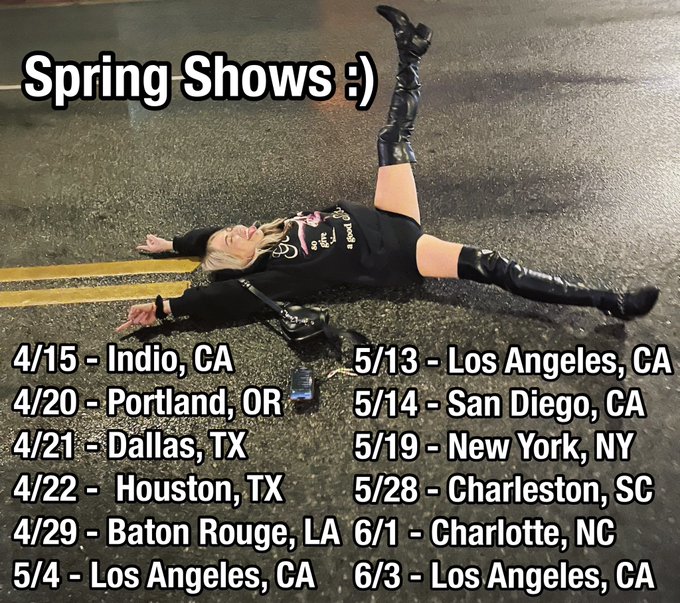 30+ shows dates in 3 months is gonna be wild. here’s what’s coming up soon 🤗 https://t.co/Q6cUPxJ7m8