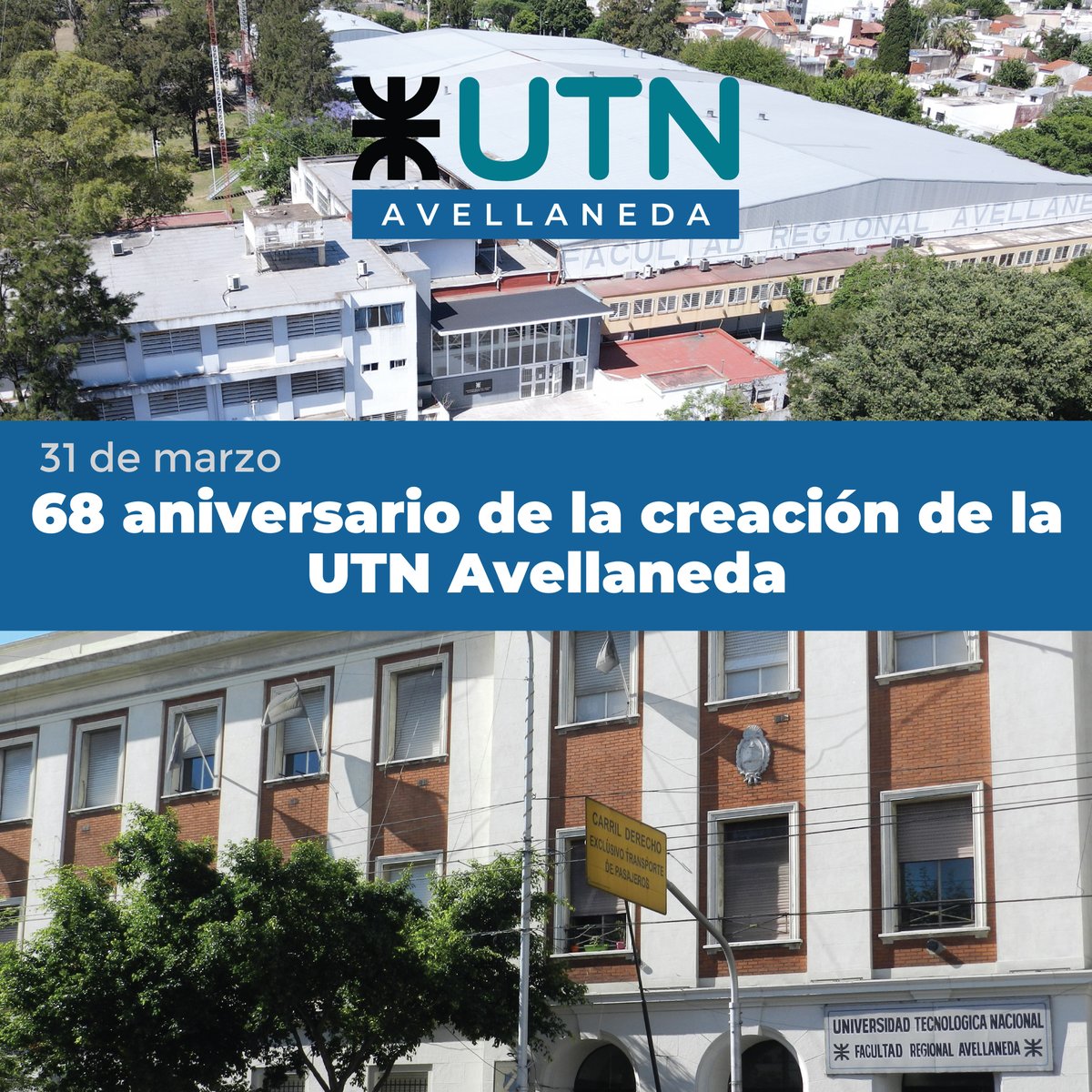 🔵Hoy celebramos un nuevo aniversario de la Facultad Regional Avellaneda.

🔵Fue creada el 31 de marzo de 1955 por Resolución de la Comisión Nacional de Aprendizaje y Orientación Profesional, dependiendo por entonces de la Universidad Obrera Nacional, actual UTN.