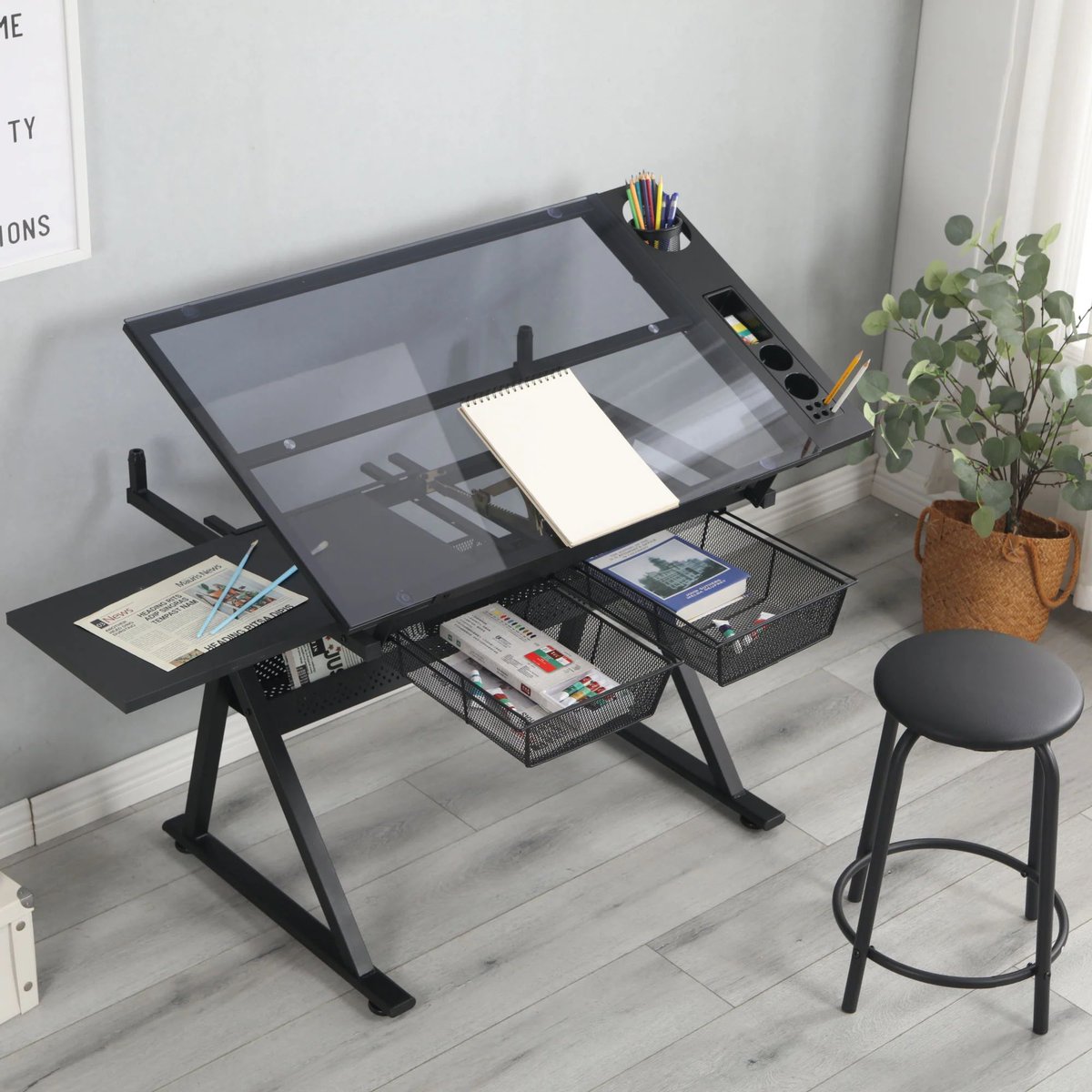 SageDesignGroup's tweet image. Adjustable Tempered Glass Drafting Printing Table with Chair in Black

#SageDesignGroup #table #desk #draftingtable #officesupplies #officefurniture #artsupplies #shopping 

sagedesigngroup.shop/products/black…