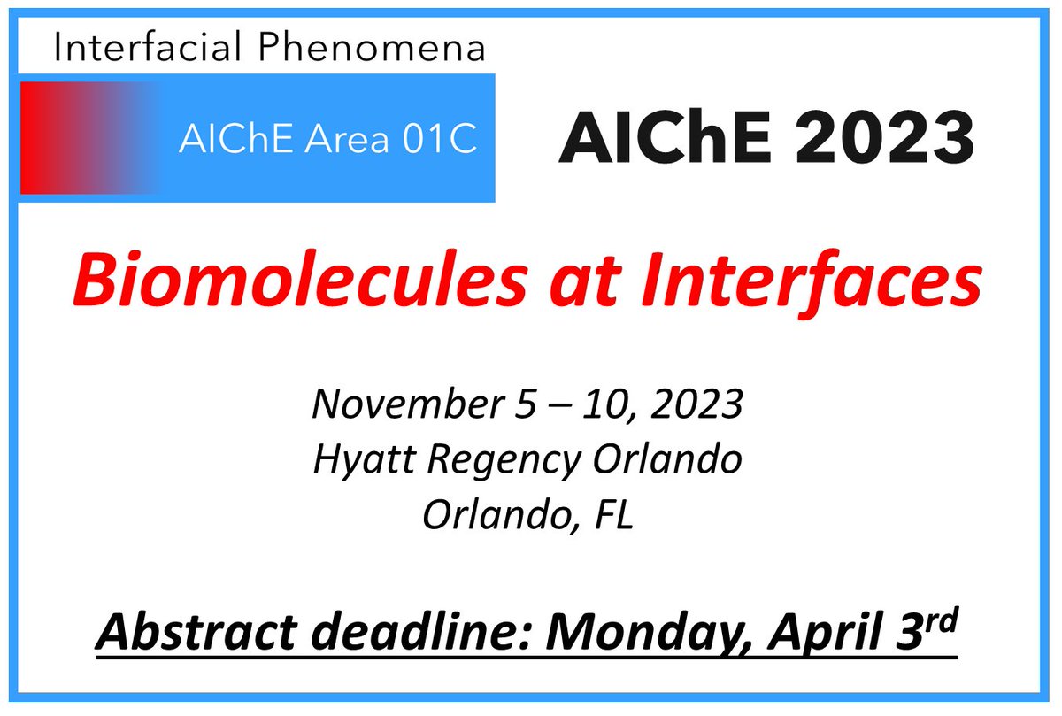 mechano3biology's tweet image. Investigating biomolecules at interfaces? Submit your work on peptides, proteins, glycans,  nucleic acids. Share how your interfaces play an important role in mediating chemical reactivity, biofunctional behavior, adsorption, desorption, diffusion, aggregation, or self-assembly.