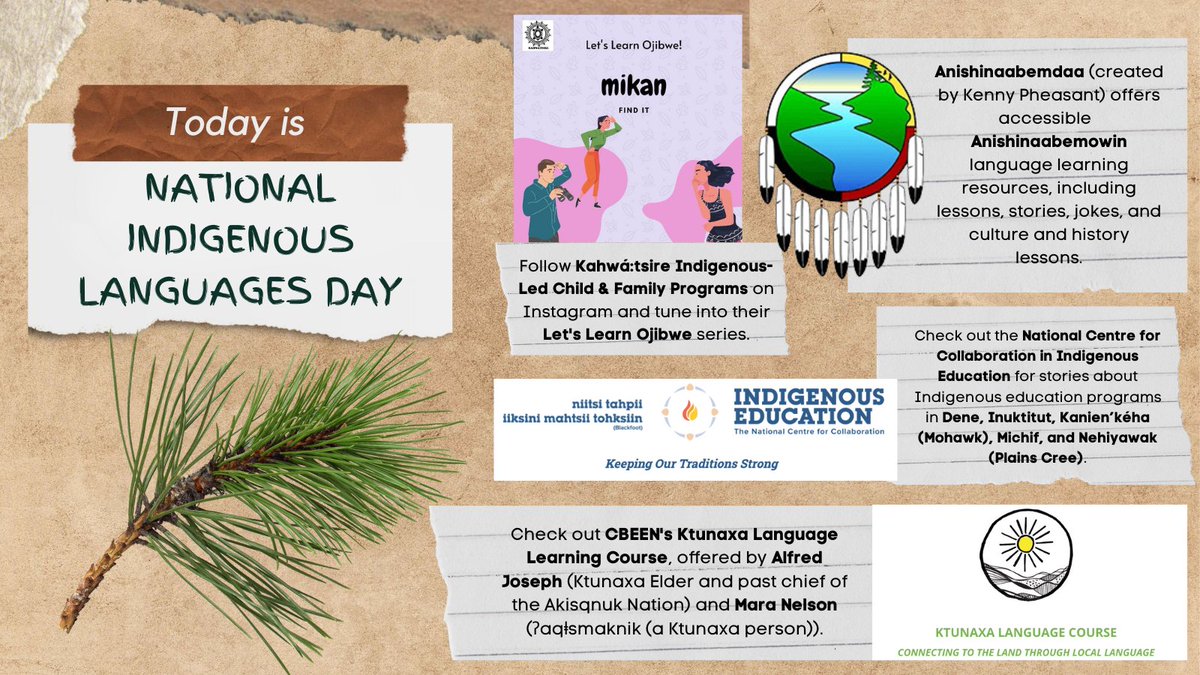 Today is #NationalIndigenous LanguagesDay, honouring the strength and endurance of Indigenous languages and cultures. Today, we acknowledge the many language revitalization projects that are unfolding across these lands. Check out these Indigenous language learning resources!