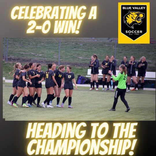 We move on to the championship game Saturday at Noon after a win tonight against Blue Valley North.

⚽️🅰️ Mia Yang <a href="/_MiaYang_/">Mia Yang</a> 
⚽️ Greta Likens <a href="/greta_likens/">Greta Likens</a>