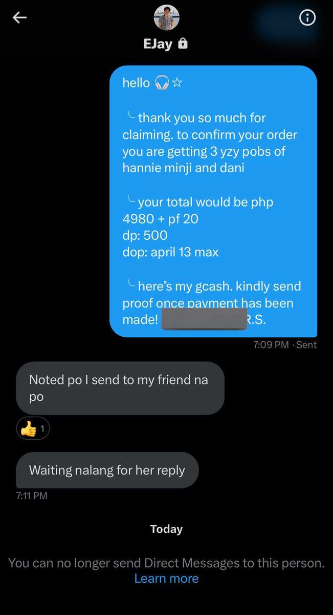 likeapsychooooo's tweet photo. beware! blinock ako after jdjdjdjfj thats why i only put it onhold once nagpay na ng dp! they think they did sumn 🤭

@/enrico_ejay just for everyone’s awareness https://t.co/mauXvNa3ZJ