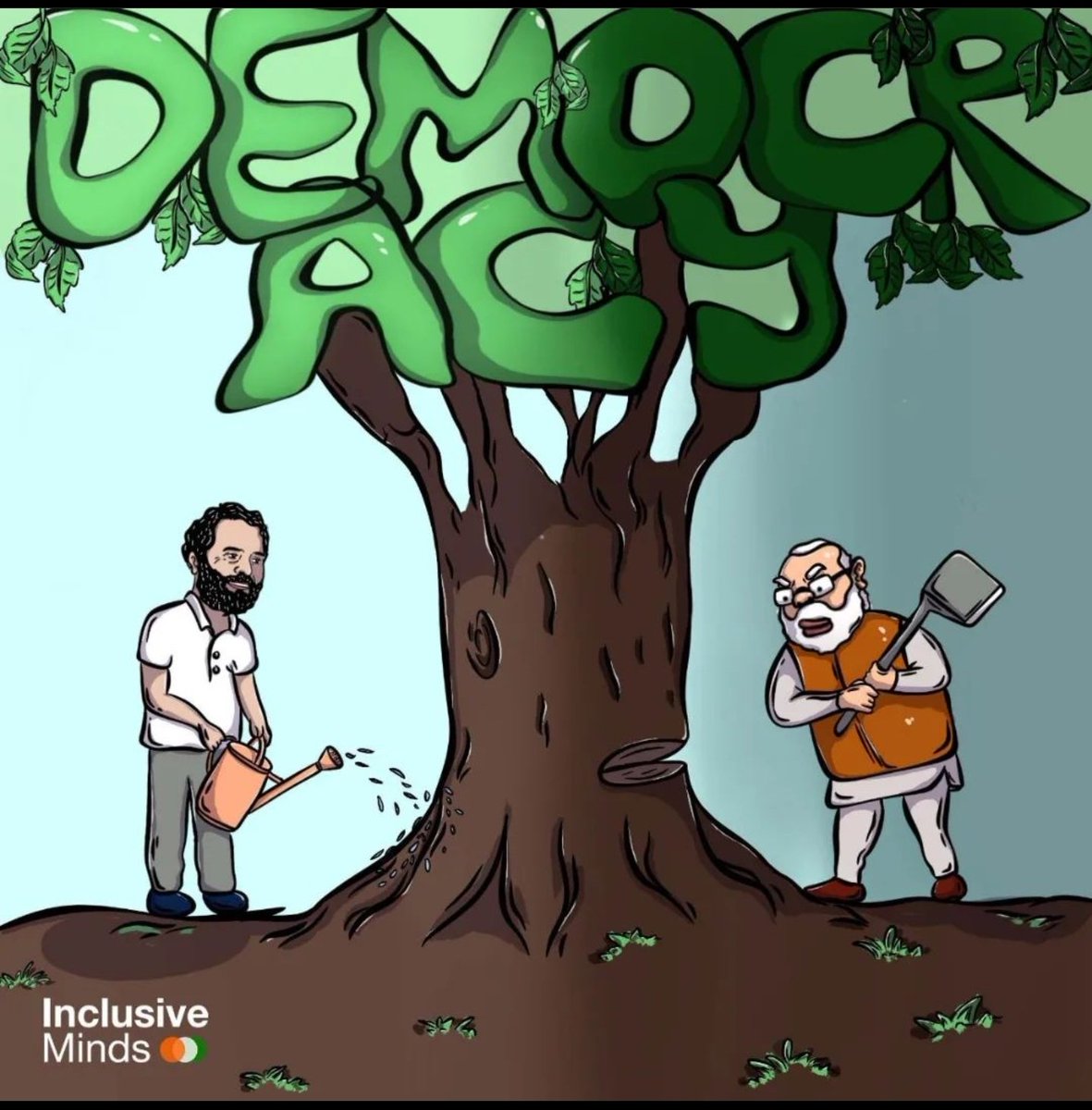 Ranjithiyc's tweet image. The Inclusive Minds One man&apos;s keeping democracy alive, while the other tries to cut it down.