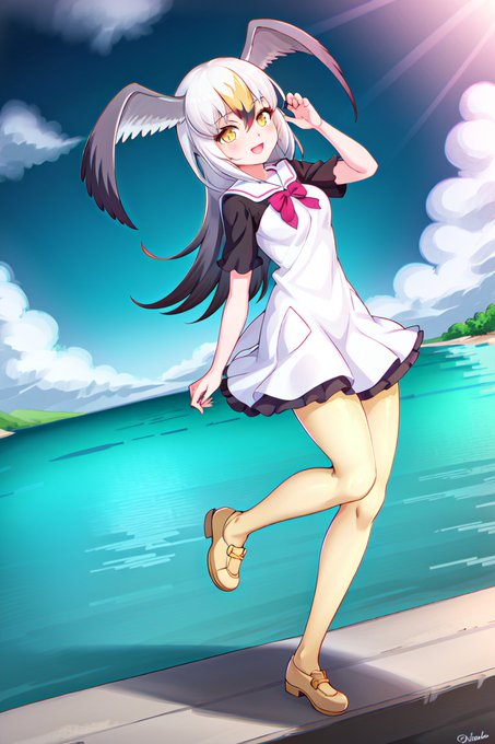 AI描きプログラムでウミネコを新しい学習プログラムで学習した後、作り直しました🏝️🐦

#けものフレンズ
#stablediffusion 
#AIイラスト #AIart 