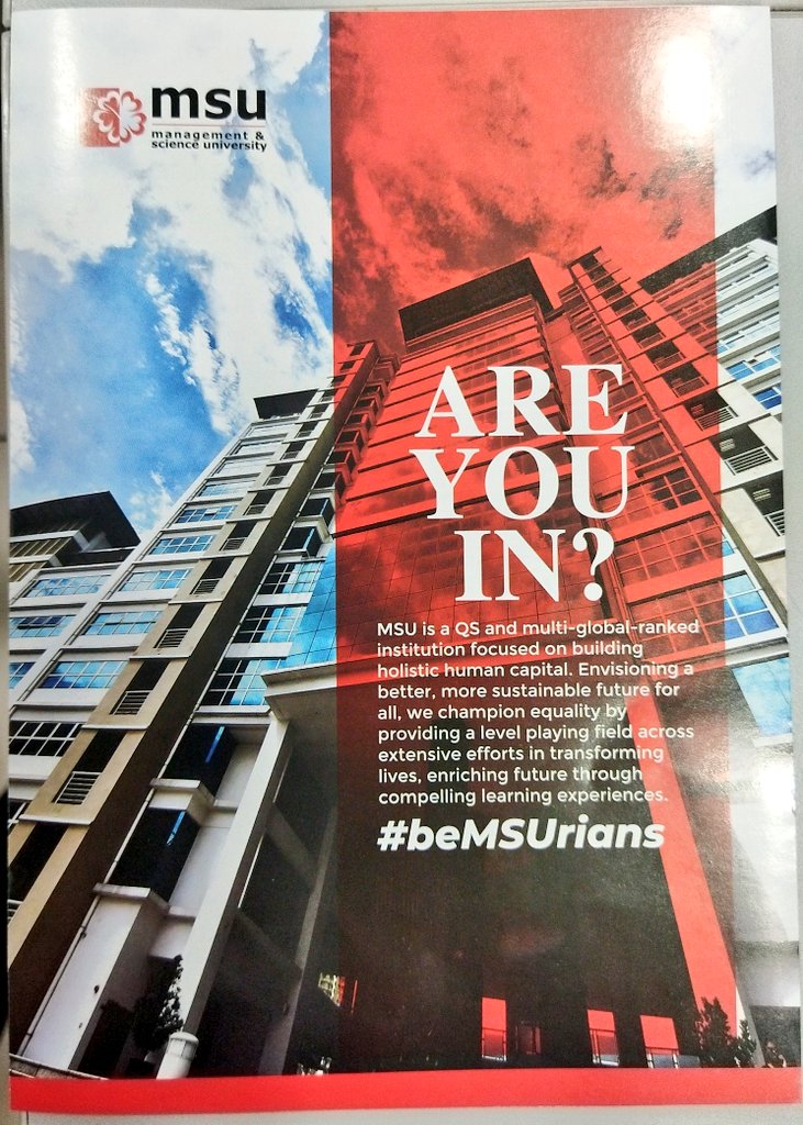 Check out our new brochure 2023 with all the programs offered at <a href="/MSUmalaysia/">🌺 MSU Malaysia</a>.
 Just click the link: 
online.anyflip.com/ywdng/wmth/

Contact us for more info: 03-5521 6868
#EnrolmentMSU
#beMSUrians
