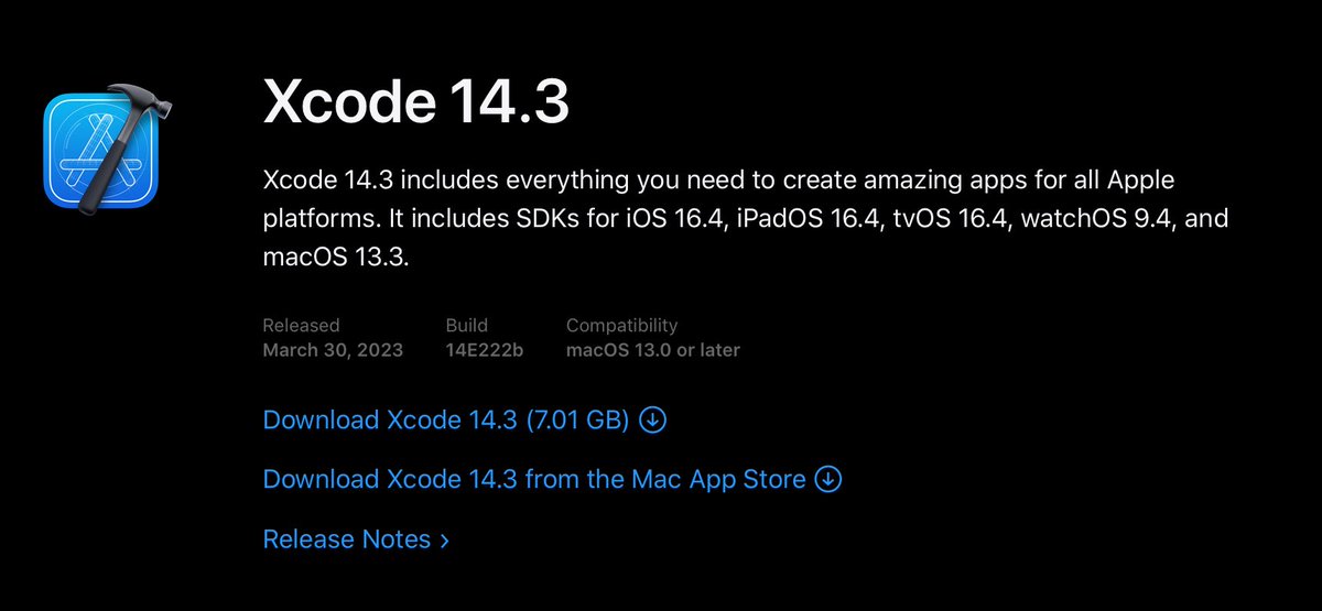 datafoxsoftware's tweet image. Ahora si, ¡Xcode 14.3!
#appleDeveloper #codeLife #freelanceLife #freelanceWork #iLookLikeAnEngineer #indieDev #swift #swiftdeveloper