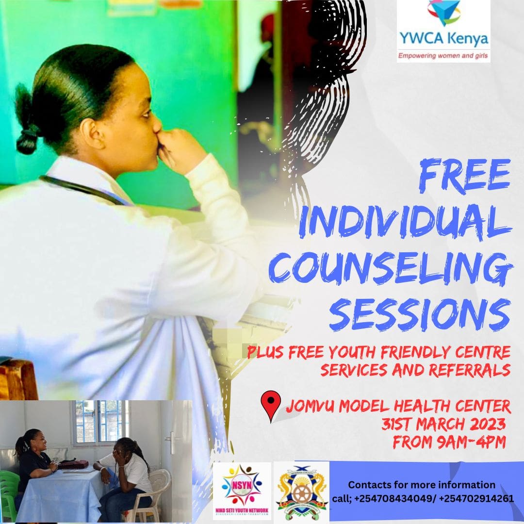 1 in every 4 people suffer from mental illness in kenya. There is need ,we create demand for the service .Welcome today at our #jomvuyouthfriendlyspace in #JomvuModelHealthCentre for free counseling services every end Friday of the month .Kicks #today .#helpsomeone