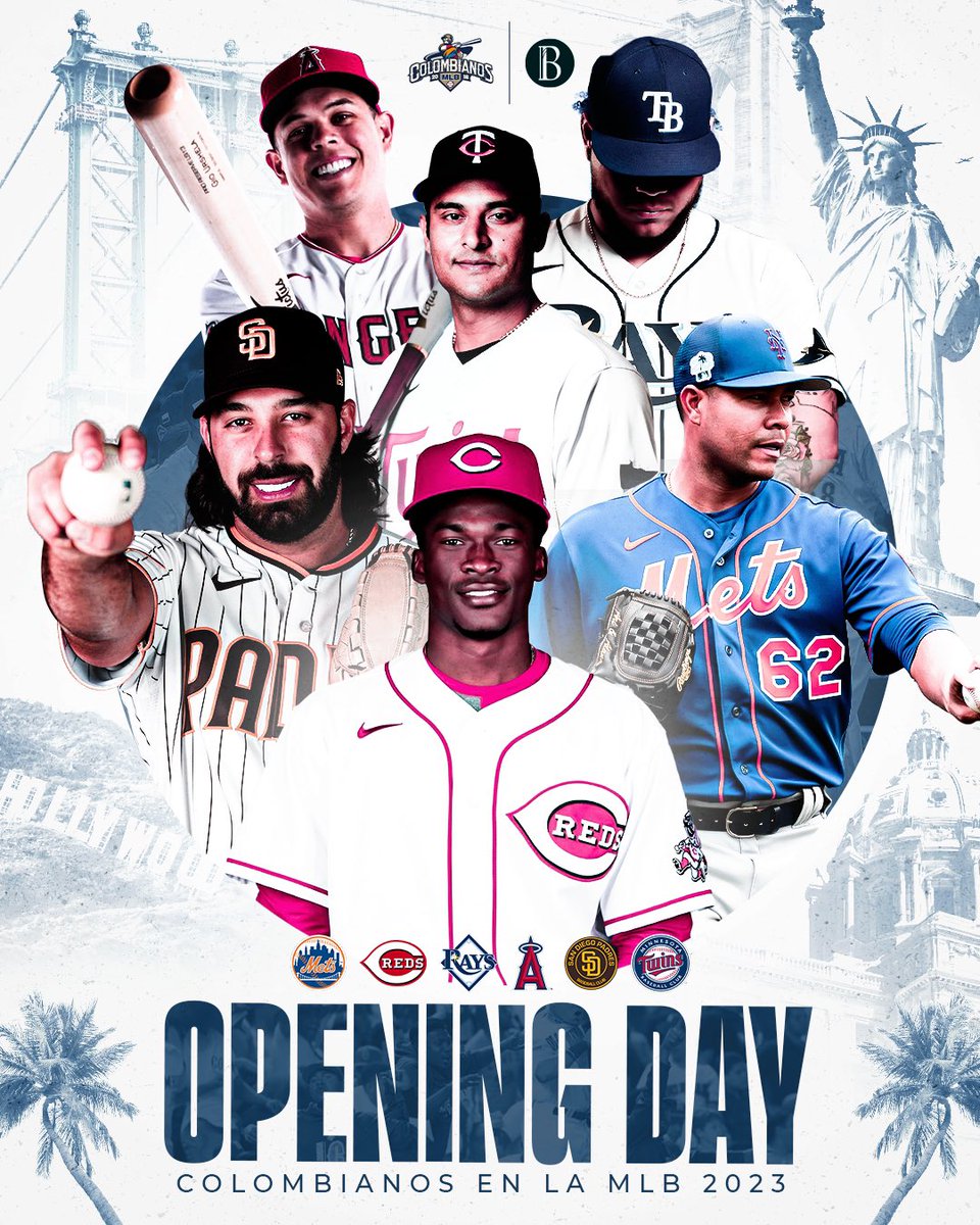 ColombianoMLB's tweet photo. #OpeningDay 2️⃣0️⃣2️⃣3️⃣ by @SantiagobaenaA 🇨🇴

@Urshela10 @jose_quintana24 @DonovanSolano17 @elpitbull47 @NabilCrismatt Reiver Sanmartin 

#ColombianosMLB @LasMayores https://t.co/SxsTcH6hdB