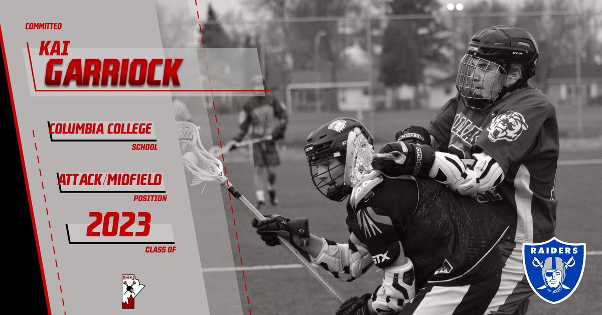 mhsfll's tweet photo. Congrats to Kai Garriock on your commitment to Columbia College! 

Kai was a veteran leader for @oakparklax who plays lacrosse all year round, including with the Manitoba Blizzard. https://t.co/KvRU9sOGXs