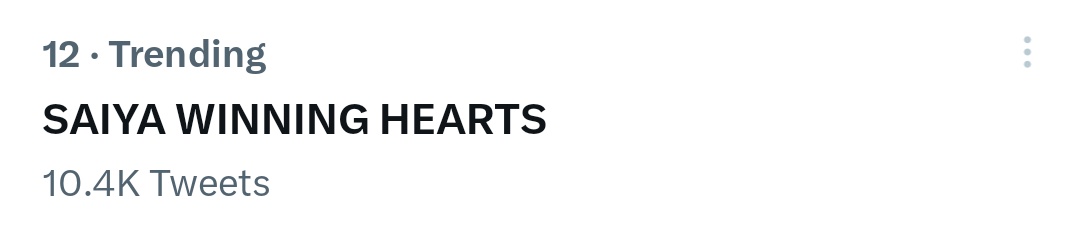 Ok it's at 12

SAIYA WINNING HEARTS