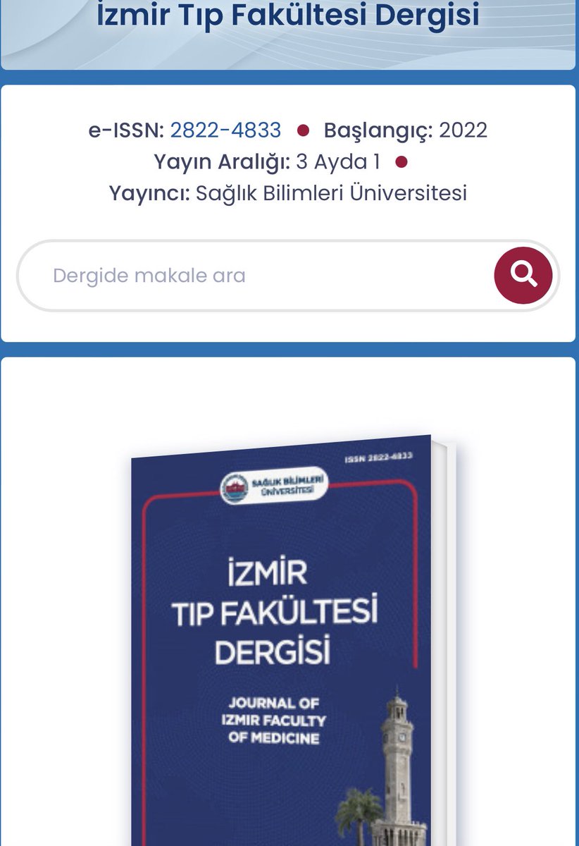 Prof Dr Erdinç KAMER (@erdinckamer) on Twitter photo İzmir Tıp Fakültesi Dergimizin 2023 yılı 1. Sayısını yayınlamaktan büyük mutluluk duyuyoruz. Emeği geçen herkese teşekkür ediyoruz. Çalışmalarınızı bekliyoruz. <a href="/sbuedutr/">Sağlık Bilimleri Üniversitesi</a> <a href="/sbuizmirtip/">sbuizmirtip</a> <a href="/tepecikeahast/">SBÜ Tepecik Eğitim ve Araştırma Hastanesi</a> <a href="/hamidiyetip/">SBÜ Hamidiye Tıp Fakültesi</a> <a href="/sbubyieah/">SBÜ Bursa Yüksek İhtisas EAH</a> <a href="/sbuadanatip/">SBÜ ADANA TIP FAKÜLTESİ</a> <a href="/CerrahiTurk/">Türk Cerrahi Derneği</a> @sbü İzmir Tıp Fakültesi Dergimizin 2023 yılı 1. Sayısını yayınlamaktan büyük mutluluk duyuyoruz. Emeği geçen herkese teşekkür ediyoruz. Çalışmalarınızı bekliyoruz. <a href="/sbuedutr/">Sağlık Bilimleri Üniversitesi</a> <a href="/sbuizmirtip/">sbuizmirtip</a> <a href="/tepecikeahast/">SBÜ Tepecik Eğitim ve Araştırma Hastanesi</a> <a href="/hamidiyetip/">SBÜ Hamidiye Tıp Fakültesi</a> <a href="/sbubyieah/">SBÜ Bursa Yüksek İhtisas EAH</a> <a href="/sbuadanatip/">SBÜ ADANA TIP FAKÜLTESİ</a> <a href="/CerrahiTurk/">Türk Cerrahi Derneği</a> @sbü