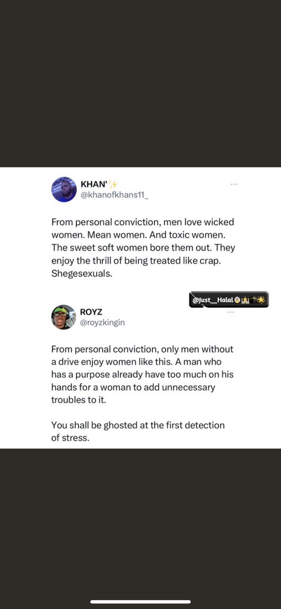 I’ve actually seen reasons to believe this tweet is kind of true , but I refuse to change myself and be some agbero for a toxic man I don’t wanna be another war my man has to face at home, I wanna be his peace and comfort, so men dat lowkey want this r not for me Gaskiya!