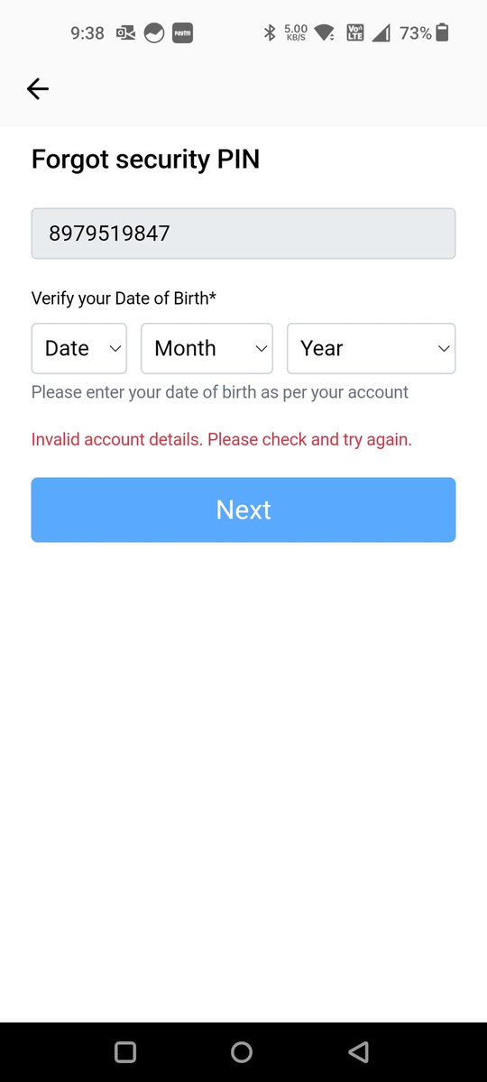 hs8907's tweet photo. @_DigitalIndia not able to sign in in my digi locker not able to forget password. Attaching the screenshot. @digilocker_ind https://t.co/o5wQeB5rGu