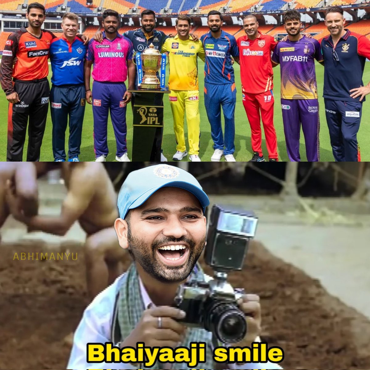 DeshikPatel's tweet photo. "भैय्या जी स्मायल.."

#TATAIPL2023 #IPL2023 #ipl #RohitSharma𓃵 https://t.co/VWiXdYkAUn