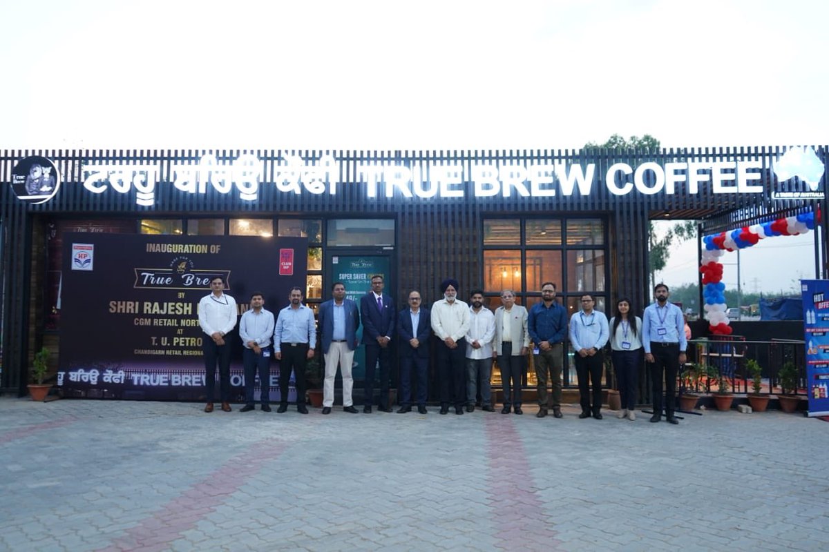 #DeliveringHappiness Launch of True brew coffee cafe at T.U petros , NH 205 , SAS Nagar by CGM NZ Sh. Rajesh Mehtani offering innovative coffee products along with variety of food items for our esteemed customers <a href="/HPCL/">Hindustan Petroleum Corporation Limited</a> <a href="/hpcl_retail/">Mera HP Pump</a> <a href="/hpcl_Chandigarh/">Mera HP Pump Chandigarh</a> <a href="/SubodhC77170649/">Subodh Choudhary</a> <a href="/Rg03Goel/">Rajeev Goel</a>