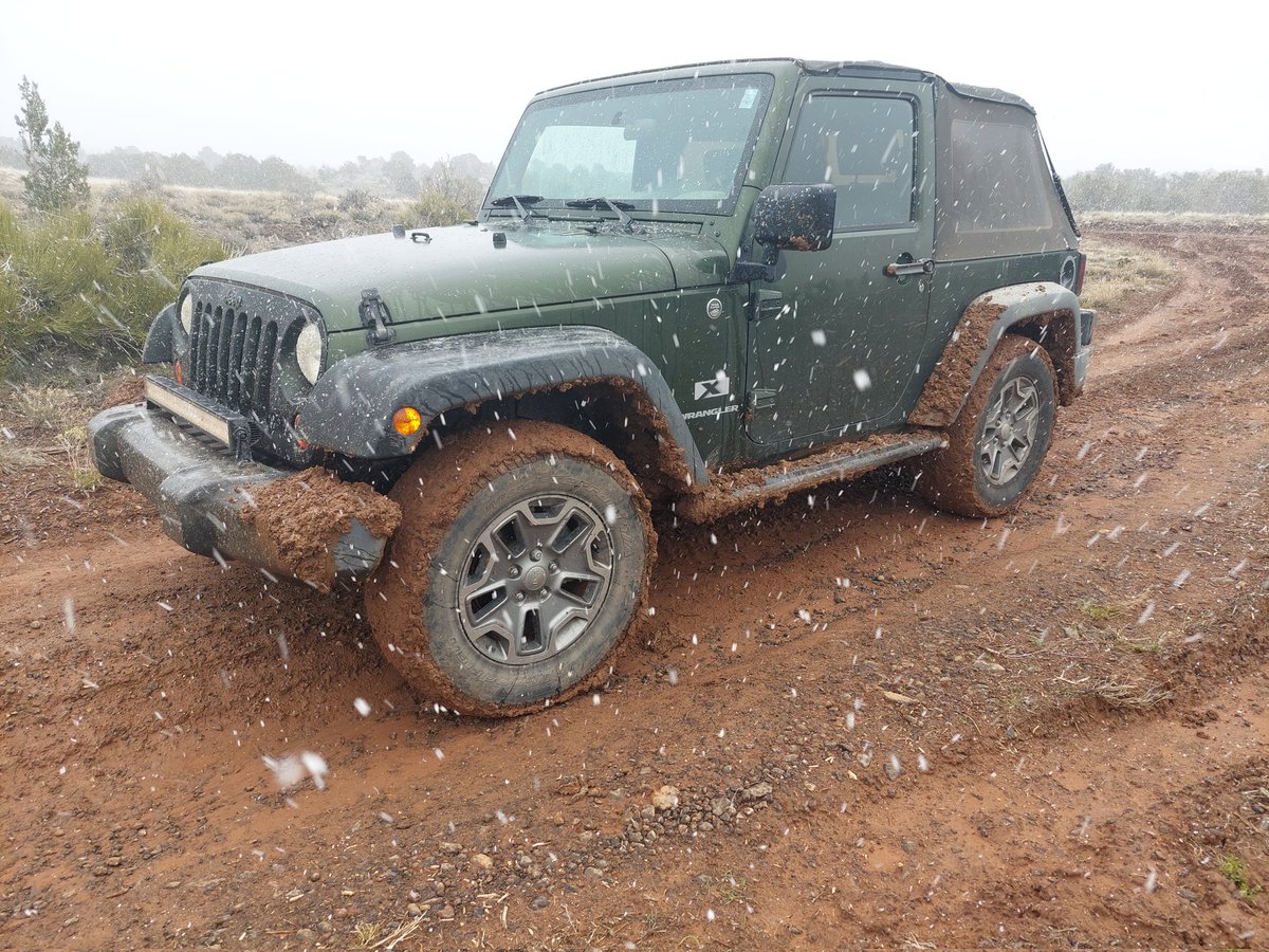Backyard forecast: snowy and mud and #JeepMafia