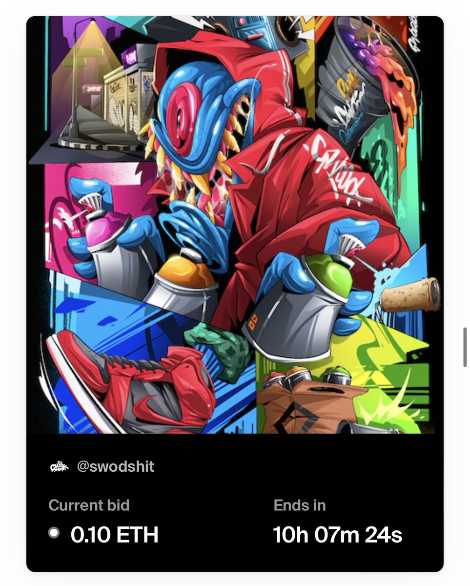 GM! 

Only 10 Hours left to bid on "WORLD TOUR"! The support is insane 🔥

Bid away on 
foundation.app/@swodshit/swds…