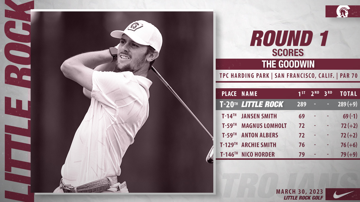 Jansen Smith leads the Trojans after day one of The Goodwin in San Francisco.

📊 : bit.ly/3JWcgNV
📰 : bit.ly/3KljpZx

#LittleRocksTeam
