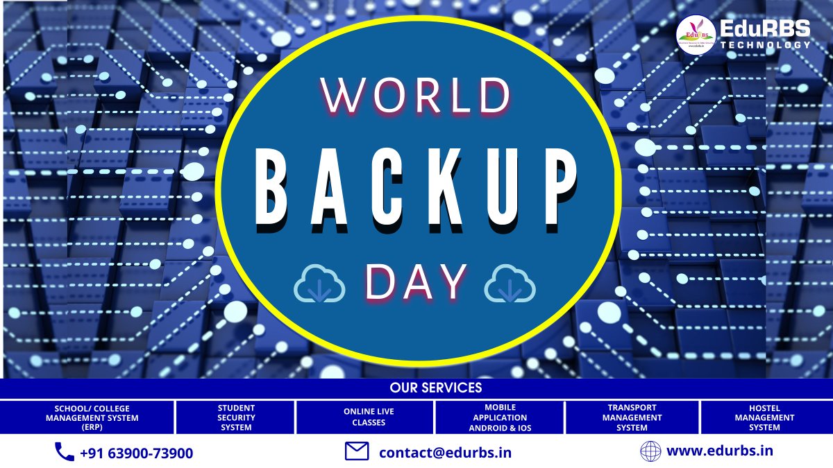 Edurbstech2's tweet photo. World Backup Day

“If you want to be successful in life then you must learn the mantra of taking backup of your data."

#Backups #WorldBackupDay #worldbackup #edurbs #Data #storage #backupstorage #backupdata https://t.co/6EUlNTVB13