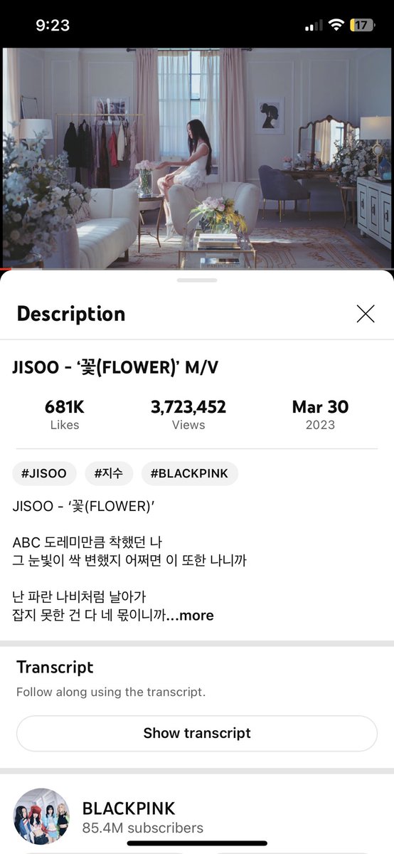 vhsjane's tweet photo. ¡3,7 M. EN 27 MINUTOS!

SOLOIST JISOO DEBUT
#JISOO_Blooming_With_ME
#꽃처럼_피어난_지수_솔로 https://t.co/jwI1G33cWM