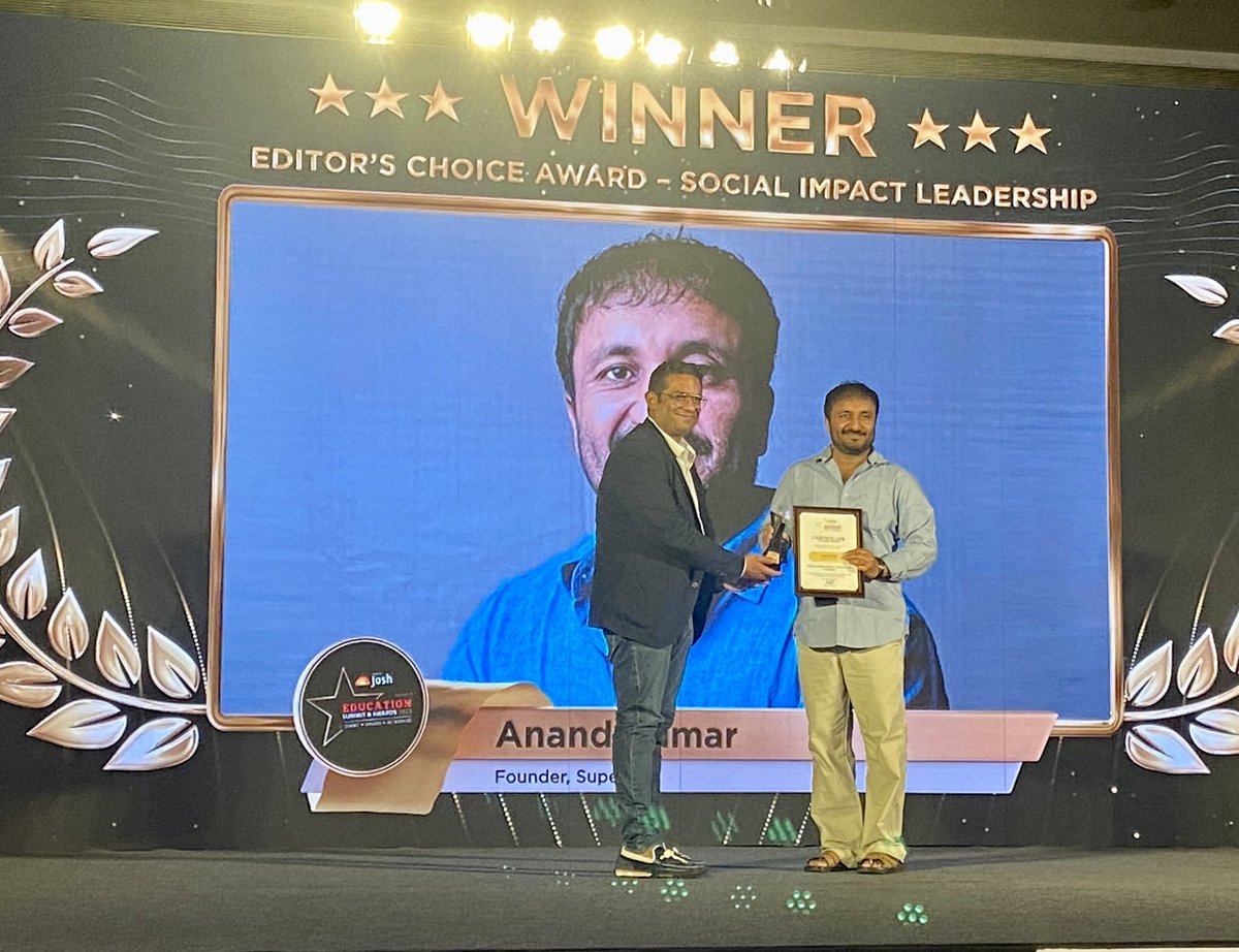 _navneetguleria's tweet photo. It was a pleasure to attend #JoshEducationAwards2023 program, which has excellent thinking in the field of education and directly connects students and student institutions.

I am very inspired by Anand Kumar, Founder- Super 30/Bharat Gupta, COE- Jagran New Media in this program. https://t.co/gu0sQZ1fe5