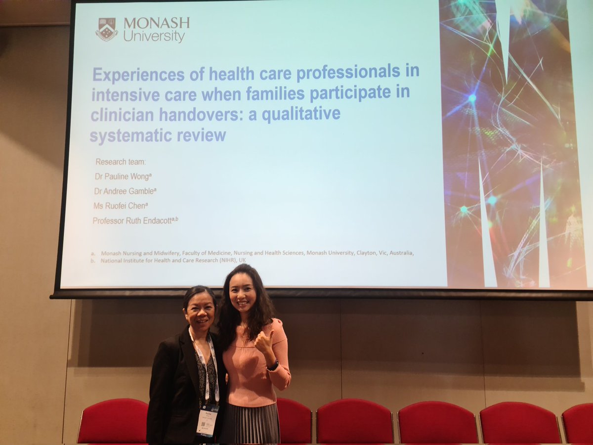 TrophyChen's tweet image. #2023ASMAdelaide @ANZICSACCCN_ASM
Brilliant talk by @DrPaulineWong on ICU healthcare professionals' experiences with family participation in clinician handovers👏👏 very important for patient- and family-centred care 👨‍👩‍👦
@ruthendacott @AndreeGamble1 @monash_nm @Monash_FMNHS
