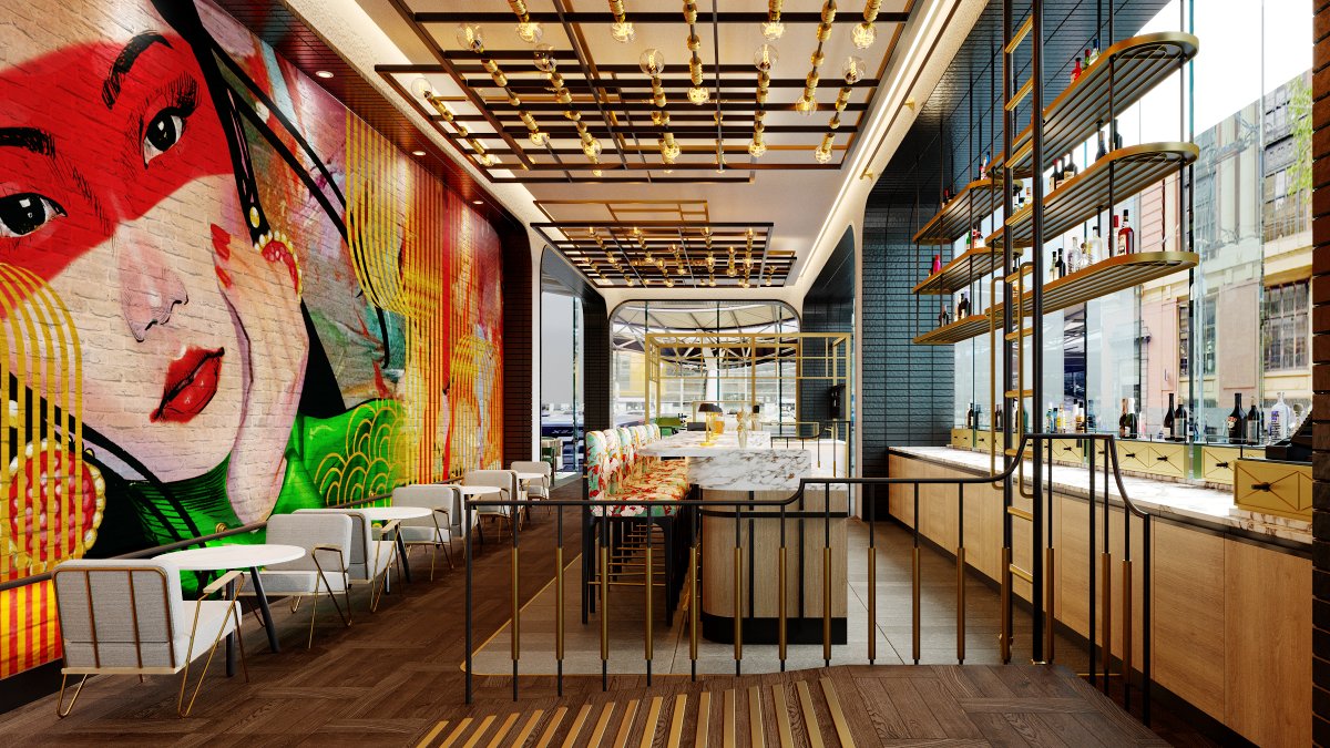 MakeMyGrey's tweet image. This art mural's creation process is illustrated through the collaboration with artist Steve Cross. Working with someone so talented made witnessing the growth of all the design elements enjoyable. Reflecting on the journey only adds to its beauty.

#MissMi #Accor #Movenpick