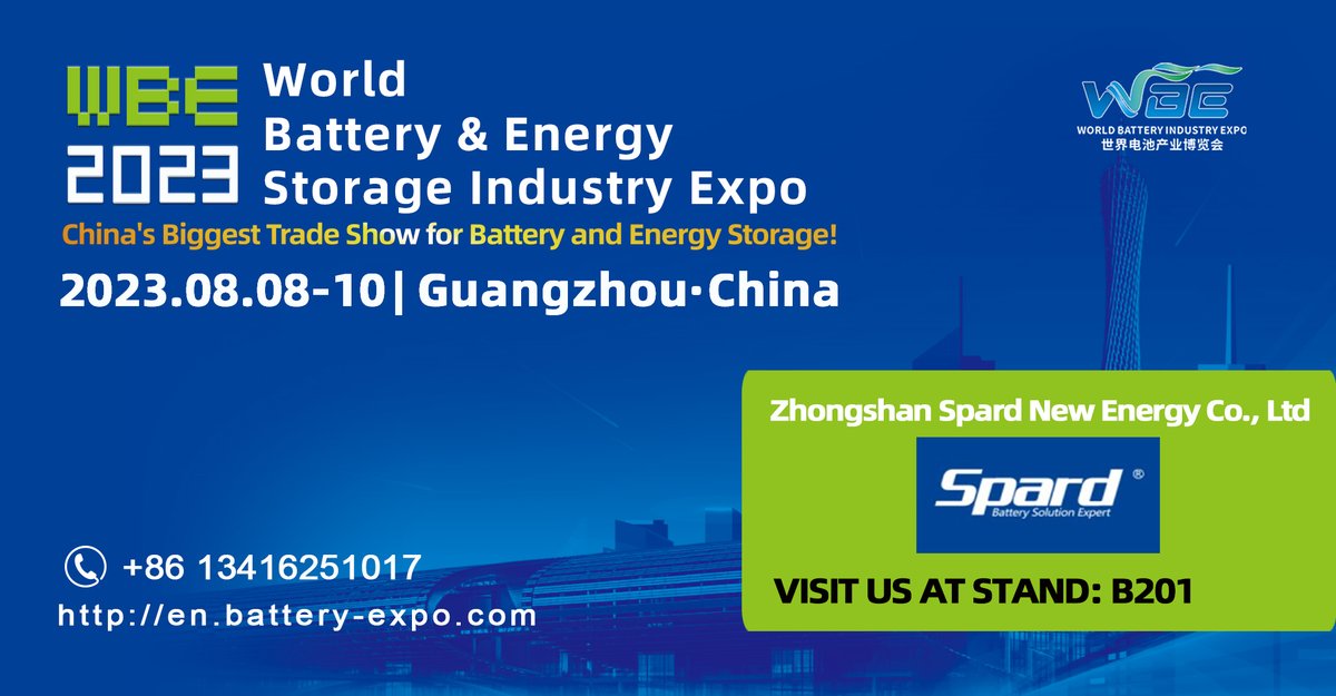 WBE_EXPO's tweet photo. We are delighted to announce @Spardbattery as the latest exhibitor to join World Battery &amp; Energy Storage Industry Expo in August 2023 at Canton Fair Complex, Guangzhou! https://t.co/2blzdHkUNk