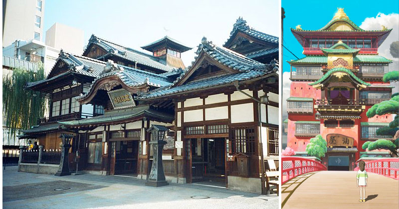 - Dogo Onsen, el emblemático lugar de “El viaje de Chihiro”, una de las películas de Studio Ghibli con más éxito en el mundo.
Sin duda Dogo Onsen, ha sido de los lugares que más han impresionado a Miyazaki, ya que la impresionante fachada y la fabulosa⬇️