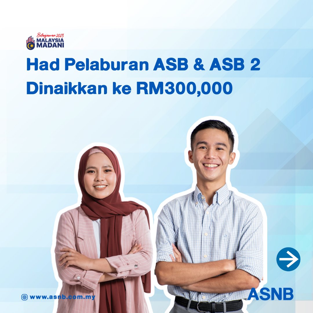 ASNBmy_official's tweet photo. Had pelaburan ASB & ASB 2 dinaikkan ke RM300,000 bermula 1 April 2023.
Sekarang adalah masa terbaik untuk tambah pelaburan sambil berpeluang untuk memenangi Toyota Cross atau Toyota Yaris menerusi kempen Simpan Vaganza yang sedang berlangsung.
#ASB #ASB2 #StayInvestedWithASNB https://t.co/AjEuGk1AHE