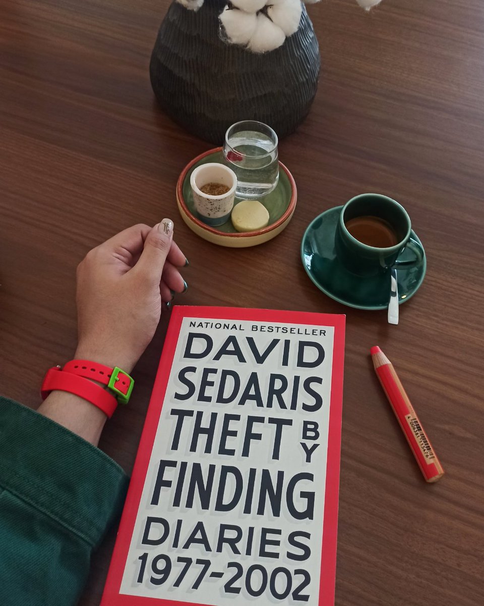 David Sedaris is funny. And he's funny in his own way. It's Like his humor comes in its own flavor that you can't find Anywhere else. 
Which is why when he has a new book come out, it's an Event.
.
#david_sedaris #davidsedaris #coffeetime #theftbyfinding #novels #shortstories