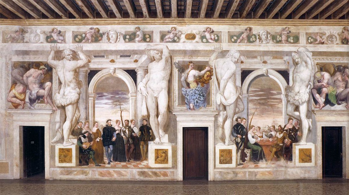 HawkeJon's tweet image. #FrescoFriday
#Frescoes at the Villa Caldogno by Giovanni Antonio Fasolo (1570)
#Art #artwork #painting #History
