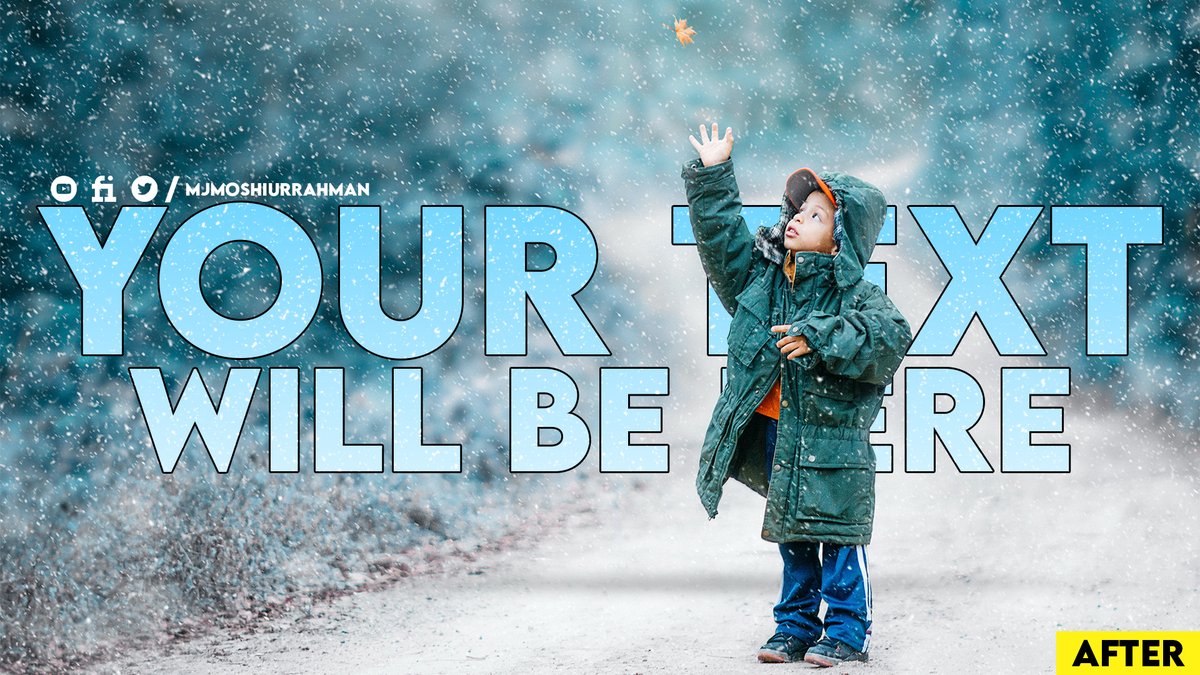 MjmoshiurRahman's tweet image. Text behind object kids in snow #textbehindobject #snow #kids