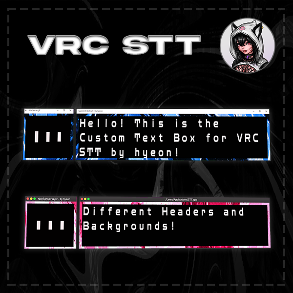 hyeonGFX's tweet photo. Forgot to post it on twitter, but I finally released my custom text box for VRCSTT by @RabidCrabGT 

Grab it here on Gumroad! 

(40% twitter exclusive discount for the first 10 buyers, use Code "hyeonGFXSTT")

https://t.co/46SbXk19EH https://t.co/NTqnHAqqPR