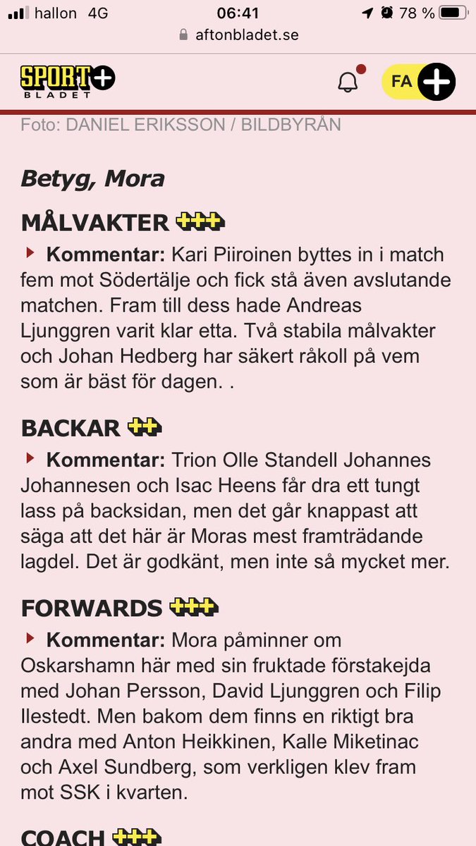 Wennerholm har stenkoll som vanligt. Standell, David Ljunggren och Filip Ilestedt. Skönt att han tror att Modo vinner kvartsfinalen…..#moraik #Hockeyallsvenskan