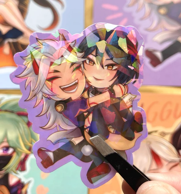 sample pics of ittosara, beigguang, heishino &amp; guili stickers  they're limited#CosplayCarnival2023#FanFairAtCosCarnival2023#CosCarni2023 