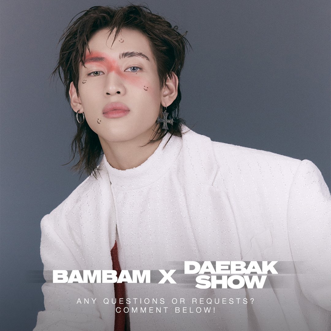 thedivestudios's tweet photo. BIG NEWS - @BAMBAMxABYSS is joining us on the Daebak Show 🙌

Drop your questions for BAMBAM in the comments! 🙋

#BAMBAM #Daebak #EricNam #DIVEStudios https://t.co/gtMLVWvSml