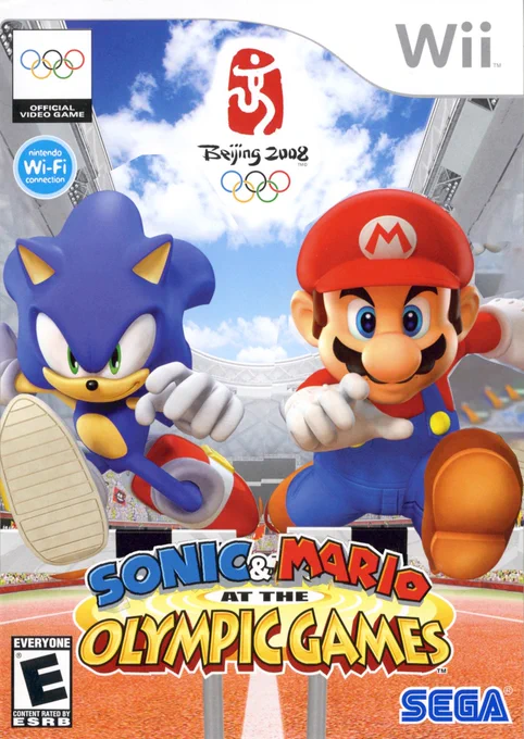 When asked about why Sonic's name is placed first in the Olympic titles, former NoA Executive Perrin Kaplan stated it was because of Sonic's sex appeal."Here's the bottom  He's blue, he's really sexy, and he can get more women than Mario." 