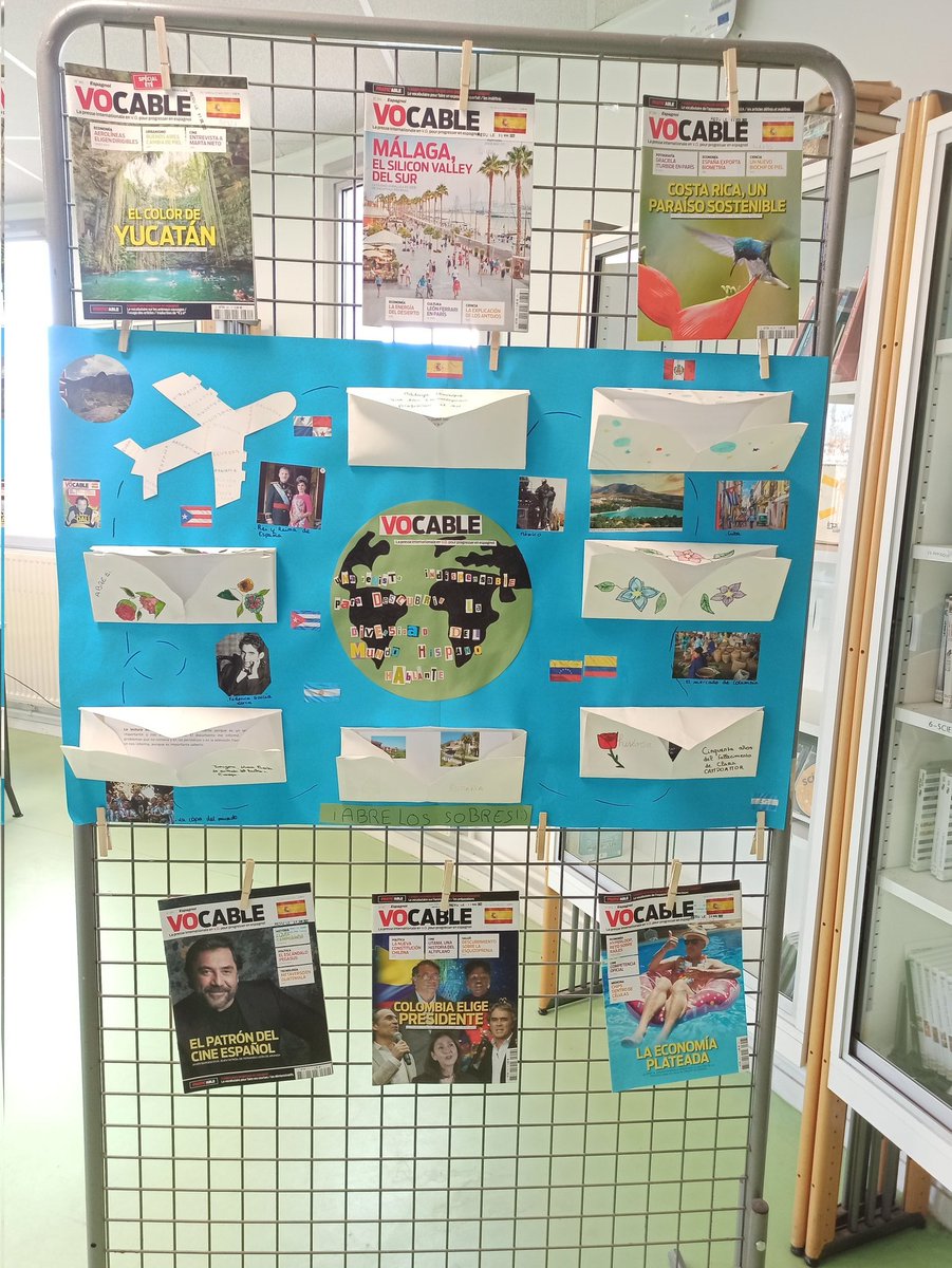BezoutCdi's tweet photo. #SPME2023 C'est toujours la semaine de la presse et des médias à l'école au CDI!  📰 ✅Retrouvez notre kiosque de presse, le travail des 1LLCE sur #Vocable en espagnol et des nouveautés rayon #EMI médias. Sans oublier nos titres de presse habituels😉 @lyceebezout77 @AcCreteil https://t.co/q0PgdHFenZ