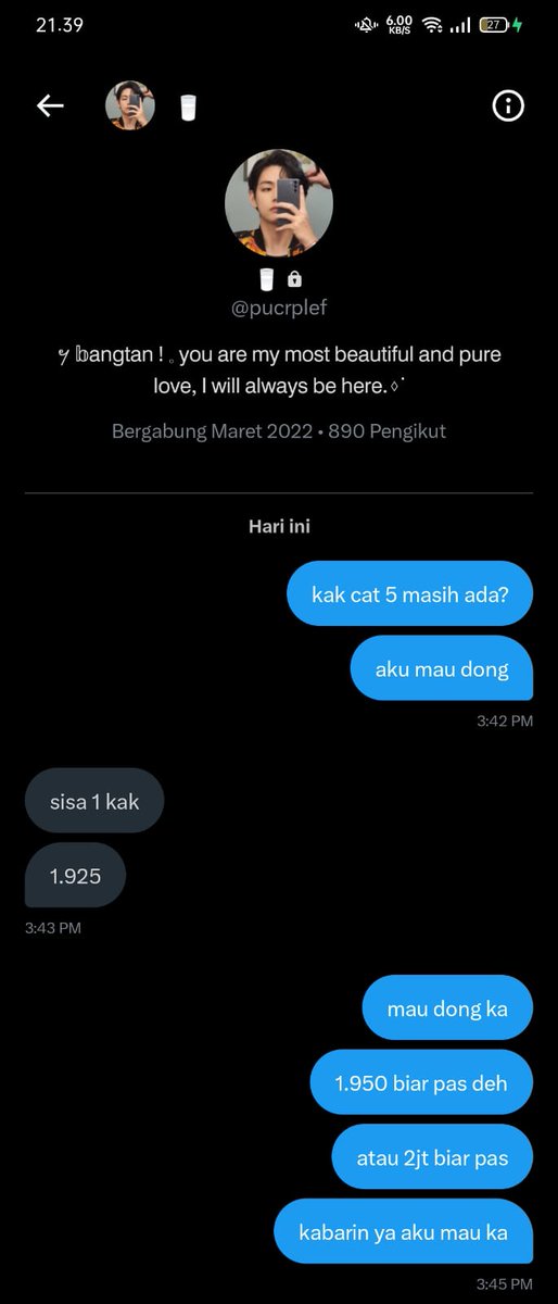 Zazaaslas's tweet photo. ‼️HATI HATI PENIPUAN/SCAMMER TIKET KONSER SUGA AGUST D IN JAKARTA‼️ 

dia ngakunya Army tp sesama Army malah nipu, namanya AMELIA INDAH SARI

@owvalls sekarang dia ganti nama, hati² guyss‼️‼️ https://t.co/epDpBgMT4K