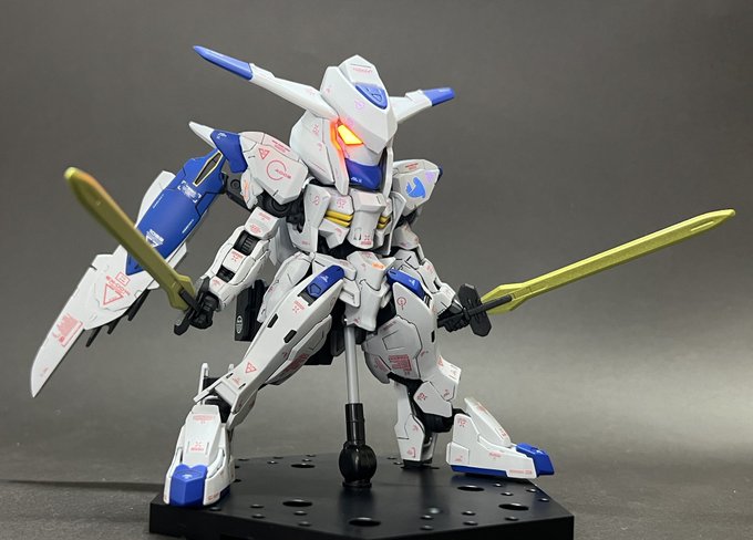 SDガンダムバエル完成しました！！鉄血のSD遂に14体目です！頭部3Dモデリングにて造形3Dプリンターで出力しております