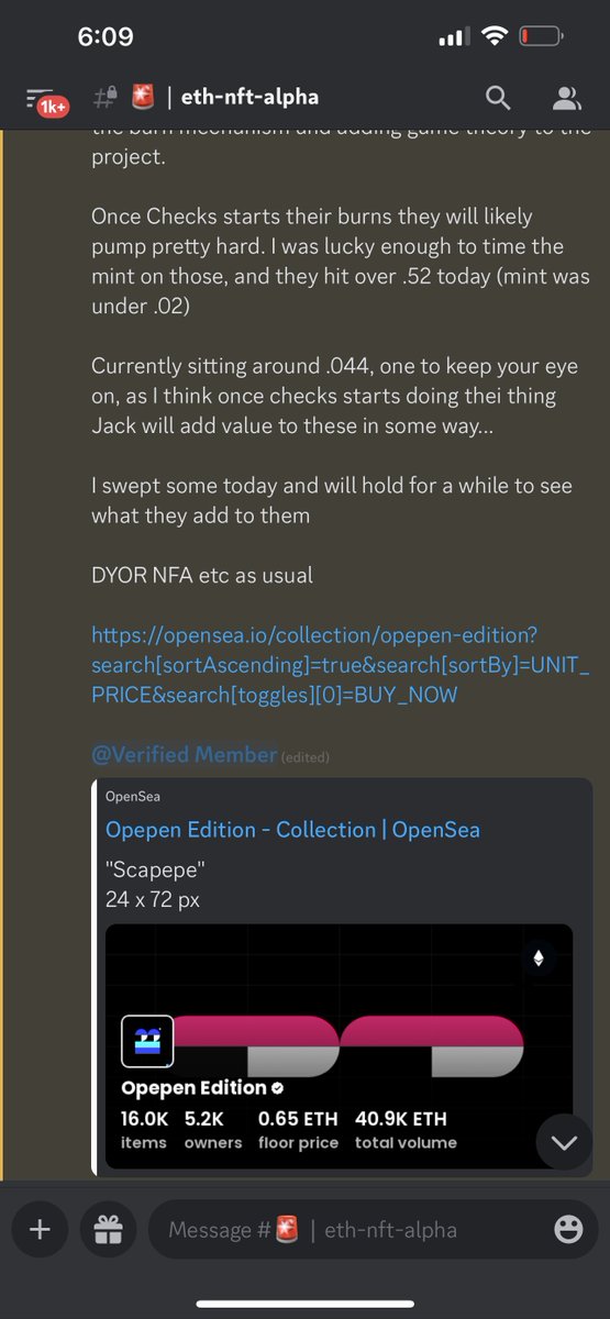 agiplug's tweet photo. PLUG Discord 🔌
Called @jackbutcher #Opepens at .044🔥

Don’t sleep on Plug Alpha 
https://t.co/He29cq0Lri

#NFTplug #NFT #NFTs #Discord #ETH #Web3 #crypto #Defi #JackButcher https://t.co/QNeFRbfOPK